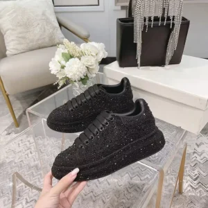 Product Designer MC Luxury MQ Sports Shoes High-end Luxury Crystal Diamond-encrusted Casual Thick-soled Mesh Midsole Lace-up