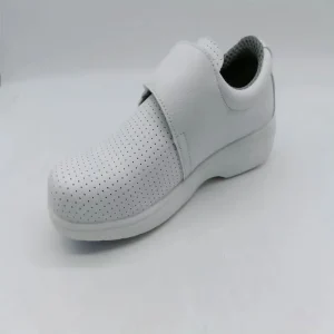 Professional Factory Supplier White High Heel Nurse Women Steel Toe Work Shoe Safety Shoes With Holes and No Lace for Hospital