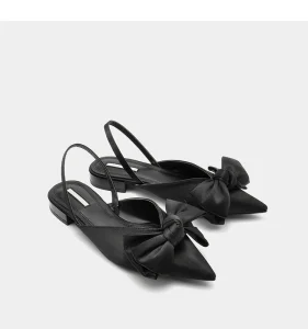 Professional Manufacturer’s Luxury Women’s Summer Flat Sandals Ladies’ Outdoor Slippers with Custom Bow Mules Pointed Toe Design