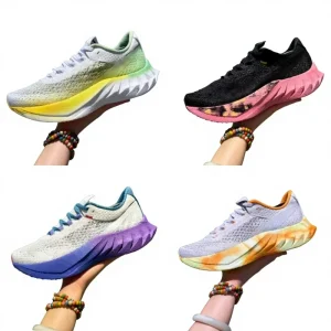 Professional Women Racing Summer Sports Shoes New Fashion Ultra Light Mesh Upper Rubber Midsole Marathon Platform Running Shoes