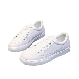 Pu Upper Women’s White Platform Sneakers Shoes Women’s Low Top Casual Walking Flat Fashion For Woman