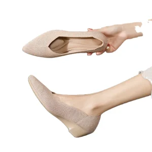 Red Bride Shoes Women Loafers Slip On Breathable Flat Square Toe Western Chinese Wedding Bridesmaids’ Heel less Spring Summer