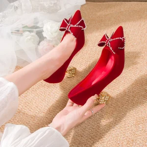 Red Wedding Shoes Bride Shoes Chinese Wedding Girl High Heels