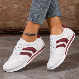 Red Women’s Casual Shoes New Style Autumn Soft and Comfortable Trendy Flat Walking Shoes