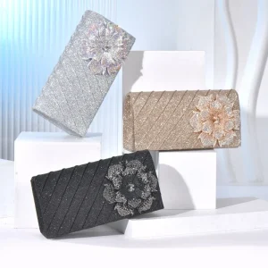 Retro Silver Handmade Evening Bag Fairy Style Elegant for Party Wedding Large Capacity Pillow Large Clutch Bag
