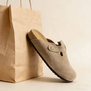 Retro Style Genuine Leather Mules Cork Foot-bed Clogs for Men Women Garden Sandals