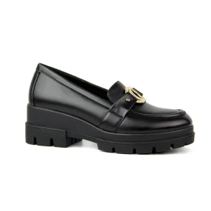 Retro Woman Loafers High Platform Leather Shoes Low MOQ Custom Ladies Casual Shoes