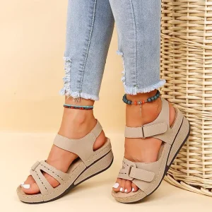 Retro Women’s Sandals Round Toe Comfortable Sandals for Women