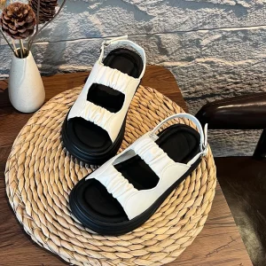 Retro Women’s Sandals Summer New Style Casual Versatile Women’s Shoes Roman Beach Shoes for Women