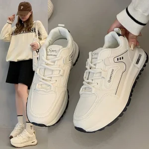 Retro color blocking Forrest Gump Women’s autumn new thick soled height increasing casual sneakers Versatile dad shoes