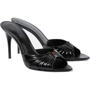 Ruched High Heels Slippers Shoes Pointed Peep Open Toe Sandals for Women Ladies Heels