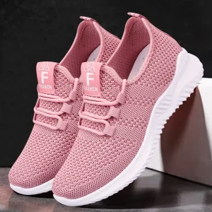 Running Shoes Lightweight Breathable Lace Up Mesh Sneakers