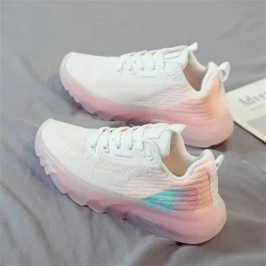 SHINBENE Casual Gradient Flying Woven Breathable Running Sneakers Women’s Shoes