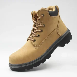 Safety Steel Toe Leather Mesh Lining PU Outsole Work Boots for Men and Women’s Winter Construction Site Shoes