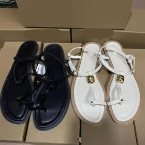 Sandales Femme Plat Z New Thick Bottom Women’s Shoes One Strap Buckle Metal Open Toe Fashion Sandals Slippers Female