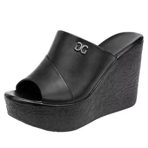 Sandalias De Mujer Flip Flops Summer Thick Soled Wedge Heel Outerwear Women’s Flip Flops for Daily Wear