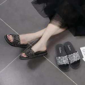 Sequins Casual Women’s Sandals and Slippers Flat Flip Flops Beach Shoes