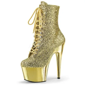 Sexy Ankle Boots Women’s Sequined Vamp High Heels 17 cm Stiletto Pole Dancing Party Stage Performance Boots