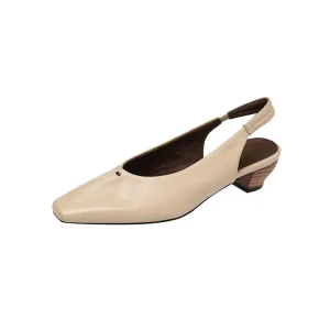 Sexy Summer 3.5CM Chunky Heel Square Toe Slip On Genuine Leather Upper Roman Women’s Sandals