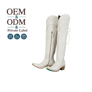 Sexy Thigh High Cowboy Boots for Winter Wedding Women Elegant Bridal Party Fashion Wear