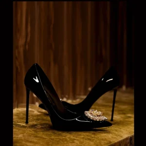 Sexy Women’s Pointed Toe High Heel Sandals Crystal Decorated All Seasons Work Shoes