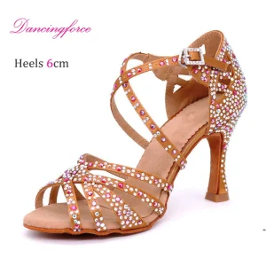 Shiny Diamond Blingbling Latin Soft Soled Dance Shoes Women’s Sandals Women’s Wedding Shoes Tango Salsa Dance Shoes