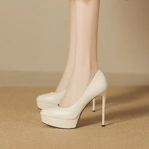 Simple Design Stiletto Women Office Elegant Footwear High Heels Platform Pumps for Girls