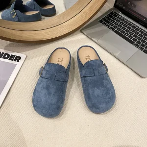 Single Shoes New Style Spring and Autumn Thick soled slippers Women’s Shoes Brown Height increasing Outer Wear