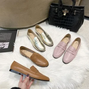 Single shoe Women’s Summer New Loafers Slip On Shallow Flat Bottom Bean Casual Shoes
