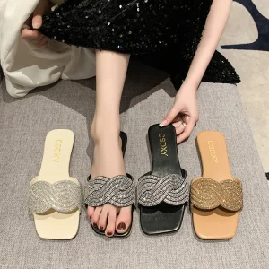 Slides slippers Sandals for Women Ladies Femme Heeled Home Hotel Indoor Beach Designer Fluffy Sandales Pour Hommes slippers
