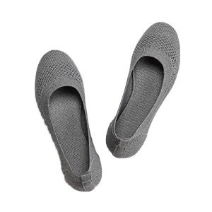 Slip On Women’s Fly Knitted Casual Flat Shoes Breathable Boat Loafers with Round Toe Mesh Lining Summer Style