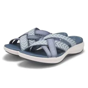 Slip on Beach Slides Ladies Strap Slipper Sandals Fashion Women’s Cross Strap Embroidery Summer Flat Slipper