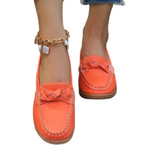 Slip-on Loafers Solid Color Women’s Casual Shoes Microfiber Mother Shoes Shallow Mouth Adults Ladies Flats Wear-resistant Trend