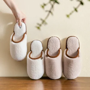 Slippers for Women Fluffy Slip on House Ladies Plush Slippers Shoes Indoor Home Cotton Slippers