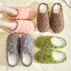 Slippers for Women Indoor Warm Plush Home Winter Non-slip Slippers for Men Home