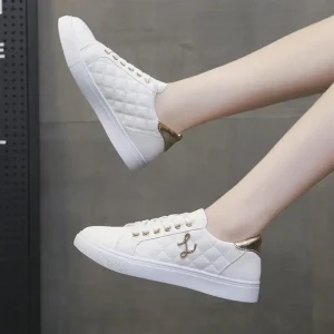 Small White Women’s Soft Leather Breathable Casual Board Shoes