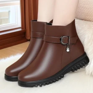 Snow Boots for Women Leather Winter Warm Women’s Ladies Shoes Custom Snow Boots Zapatillas De Mujer