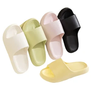 Soft EVA Summer Slides Slippers with Thick Non Slip Sole Breathable Flat Design Odor Free for Home Use Men Women’s