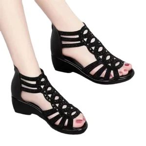 Soft Leather Roman Summer New Sole Shoes Fashion Outwear Women’s Sandals High Heels