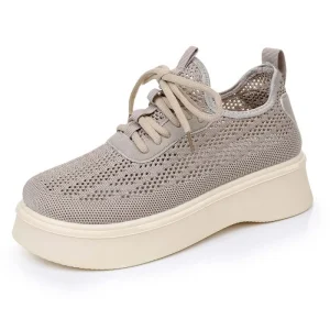 Soft Soled Mesh Women’s Shoes Breathable Lace up Casual Shoes