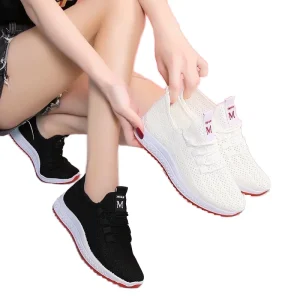 Solid Color Women’s Mesh Casual Running Shoes Breathable Fashionable Simple Versatile EVA Midsole and Outsole walking style shoes