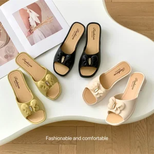 Southeast Asia Cross Border E Commerce Women’s New All Match Fashion Summer Outerwear Open Toe Slip On Non Slip Wedge Sandals