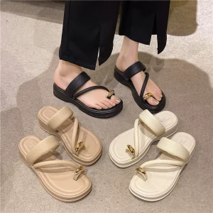 Southeast Asia Women’s Summer Outdoor Slip-on Toe Slippers Thick Bottom Casual Fashion Trend Leisure Sandals