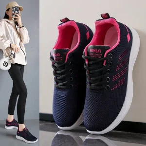 Sports Shoes Fashion Soft Breathable Lightweight Lace-Up Women’s Sports Shoes for Outdoor Sports
