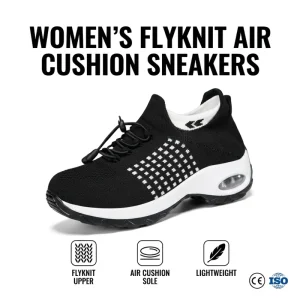 Spring Autumn Breathable Mesh Slip On Women Shoes Lightweight Anti Slip Comfort Shock Resistant Flat Casual Sneakers