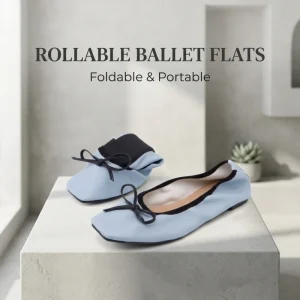 Spring Autumn Solid Square Head Ballet Flats Low Heeled Slip-On PU Upper Rubber Outsole Women’s ROLLABLE BALLET FLATS