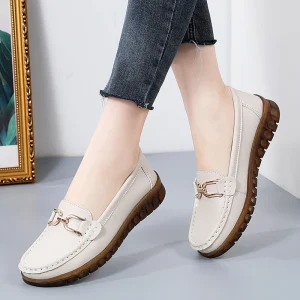 Spring Autumn Women’s Height Increasing Solid Loafers Flat Versatile Soft Sole Maternity Shallow Mouth Mom Shoes Single