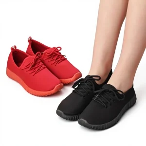 Spring Autumn Women’s Lace-Up Tennis Sneakers Breathable Lightweight Casual Running Shoes
