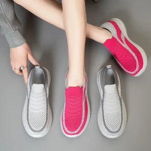 Spring Autumn Women’s Lightweight Sports Shoes Mesh Fabric Breathable Comfortable Soft Sole Casual