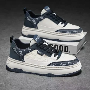 Spring Breathable PU Upper Rubber Sole Thick Sole EVA Insole Height Increasing Casual Sneakers